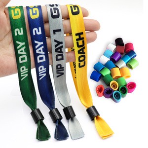 Promotional Party Supplier Custom Fabric Bracelet Festival Cloth Entrance Ticket Wrist Band Event Satin Concert Wristband