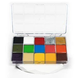 24 Color Square Body Paint Set For Halloween Christmas Face & Body Painting Kit For Kid 12 Colors