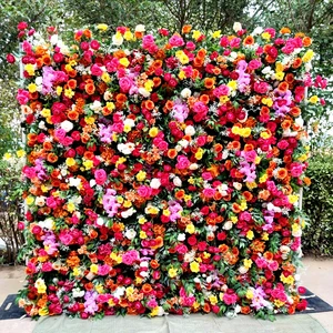 DKB Custom High Quality Light Purple Silk Rose 8ft X 8ft 3D Roll-Up Backdrop Elegant Wedding Wall Decorations