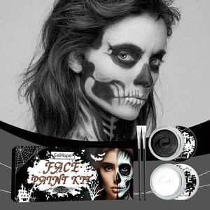 EELHOPE Halloween Black White Face Body Paint Creative Makeup Kit for Costume Party Festival Events Shantou Model