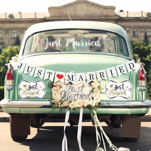 Paper Banner Flags Stickers Bridal Shower Party Car Decoration Wedding Party Decoration