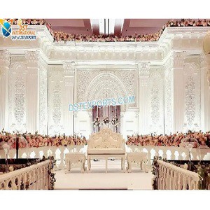 Grand Wedding Convention Roman Stage Decoration Western Wedding Majestic FRP Stage Decoration Victorian Style Wedding Stage