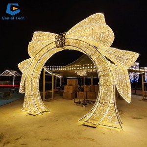 SGL084 Factory Customization Luminous Decoration Outdoor Christmas Bow Channel Lantern LED Motify Lights