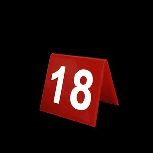 Acrylic Table Sign V-shaped Digital Vertical Number Plate Serial Number Seat Plate Triangular Doublesided Table Card Restaurant