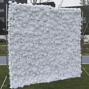 Pure White Cloth Base Artificial Flower Wall for Outdoor Weddings Cross-Border Background Decorations Wedding