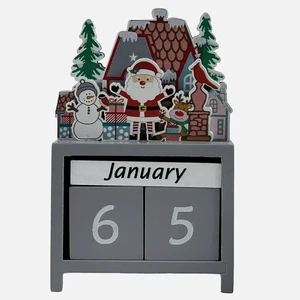 New Eco-friendly Natural Wooden Christmas Decorations Santa Claus Desktop Ornaments with Letters