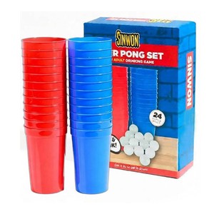Reusable Beer Pong Pack with 24 Cups & Balls Drinking Game Beer Pong SET