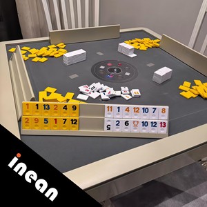 Inean Play Foldable Automatic Shuffle Okey Rummy Board Game Table Foldaway Electronic Systems For Local Coffee Shops Gamers