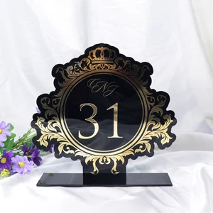 Luxury Customized Black Acrylic Table Number Card Wedding Menu High Quality Stand Party Menus Place Card