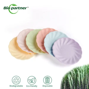 Factory Disposable Sugarcane Bagasse Plate Pulp Tableware Food Grade Catering Restaurant BBQ Party Dessert Plate Bowl