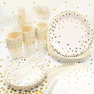 Decorations Tableware Sets Disposable Paper Plates, Napkins, Cups, Cutlery, Birthday Decorations Party Supplies