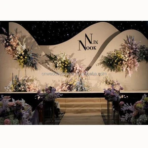 SMOOTH New Design Huge White Acrylic Wedding Stage Backdrop Background Stand Frame Wall Panel for Event Party Decor