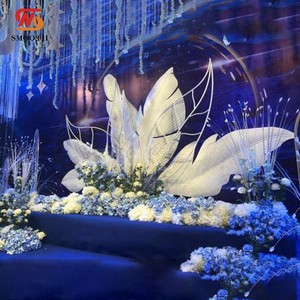 SMOOTH Luxury Wedding Stage Decoration Floral Shape Metal Backdrop