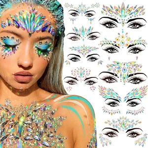 High Quality Flat Bottom Drill DIY Temporary Face & Body Stickers Festival Carnival Party Holiday Supplies Sustainable