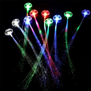 新奇 LED 发光光纤霓虹派对配件假发，适合霓虹派对发光派对用品