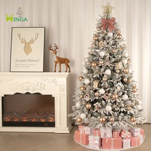 Luxury 210cm Large PE PVC Mixed Artificial Christmas Tree with Stable Stand & Complete Accessories