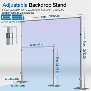 ESI Full Pipe and Drape Backdrop Package Uprights Crossbars Base Drapes for Wedding Stage Event Decoration