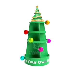 Custom Pop Corrugated Christmas Tree Cardboard Display Shelves for Christmas for Christmas