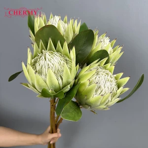 King Protea Artificial Silk Flower Home & Hotel Wedding Table Centerpiece for Chinese New Year & Wedding Decoration