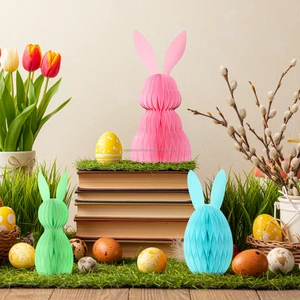 Eco-friendly Honeycomb Paper Easter Bunny Easter Decorations Easter Holiday Supplies