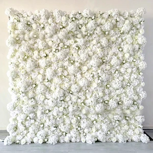 White Flower Wall Cloth Bottom Wedding Props Background Decoration Simulation Flower Backdrops For Events