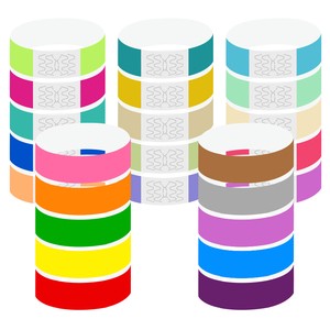 Tyvek Printable Paper Wristbands Solid Color Blank Bracelets for Events Waterproof Tear Resistant Party Tickets Wristbands