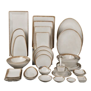 Radiant Ice - Crackle Beige Melamine Plate in Charming Melamine Dinnerware Set
