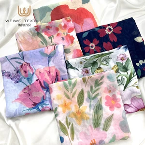 Supplier Manufacture Malaysia Printing Fabric Borong Bawal Muslim Shawls Premium Cotton Voile Hijab Musulman Scarf For Women