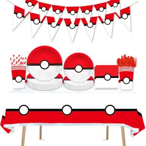 Cartoon Elf Ball Birthday Party Decorations Disposable Tableware Paper Plates Tablecloth Banners Elf Ball Party Supplies