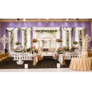 Fairytale Wedding Decor White Fiber Stage Grand Indian Wedding Victorian Fiber Stage Victorian Style Roman Theme Wedding Stage
