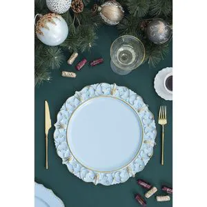 6 Pack D14 Plastic Charger Plate for Party Tableware & Table Decorations