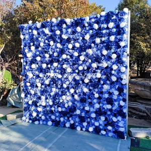 DKB Blue and White Wholesale Modern Wedding Decor Backdrop Flower Wall Hanging Artificial Flower Wall Wedding Flowers