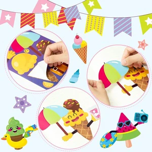 Summer Face Stickers Diy Party Favors for Kids and Girls Colorful Ice Cream Face Sticker Sheets for Sweet Parties and Crafts