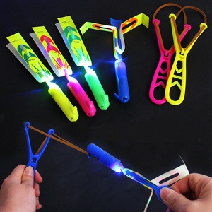 Whistle LED Slingshot Flying Copters in the Dark Party Supplies Outdoor Game for Child Kids Birthday Gifts