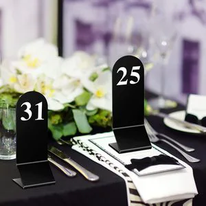Gaojian Acrylic Arch-Shaped Table Seat Card Elegant Restaurant Table Number Wedding Place Card for Guest Table Centerpiece
