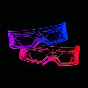 Neon Acrylic Glasses Festival Rave Sunglasses Colorful Led Light up Party Glasses for Kids and Adults