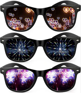Ultimate Diffraction Glasses Light Shows 3D Prism Effect EDM Rainbow Kaleidoscope Style Rave Party Sunglasses