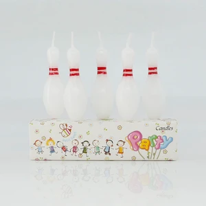 Bowling Pin Shaped Birthday Candles, Novelty Cake Topper Candles for Party Decoration