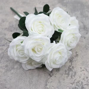 Whole Sale Wedding Table Centerpieces 9 Head Flower Artificial Rose Decorations High Quality Lifelike Flowers Crafts