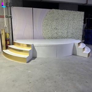 LEDA Custom Wedding Background Stage Decoration White Acrylic Stage