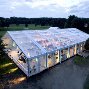 Clear Span Transparent PVC Wedding Party Banquet Tent With Drapery