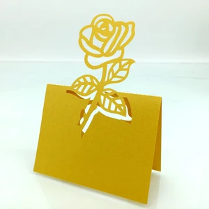 Promotional Wedding or Valentine's Day Party Name Cards Guests Name Table Seating Cards With Rose Shape