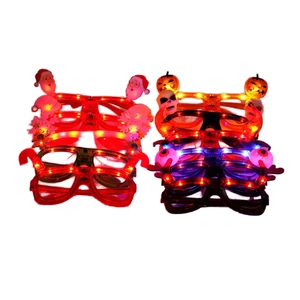 Santa Claus LED Light-Up Glasses Durable Plastic Creative Flashing High Quality Customizable Low MOQ Christmas Parties
