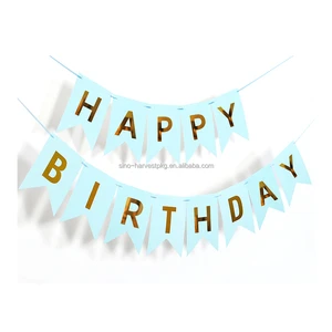 Customizable Logo Birthday Multi-Color Hot Stamping Printing 'Happy Birthday' Banner for Party Promotional Party Supplies
