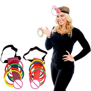 DKKtech 2pcs/set Bachelorette Game Hen Night Party Supplies Dick Head Hoopla Game Bride Party Toss Bridal Shower