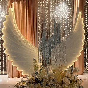Toprex Modern LED Wedding Angel Wings Backdrop Lights Artificial Stage Props for Event Items Party Decoration