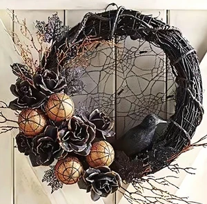 Halloween pumpkin decoration for front door