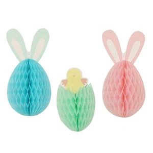 EASTTERN Party Supplies Easter Rabbit Bunny Honeycomb Decoration for Spring Easter Theme Party Decorations