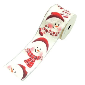 Christmas Packaging Gift Custom Ribbon Linen Ribbon Christmas Printed Polka Dot Ribbon