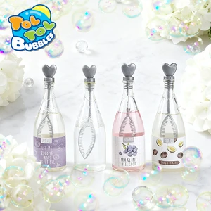 Colorful Soap Bubble Solution Champagne Wedding Bottle Toy Love Is Transparent Theme Bubble Maker For Party